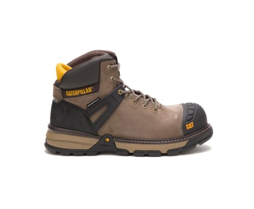 Botas De Seguridad Caterpillar CAT Excavator Superlite Impermeables Nano Puntera Hombre Marrones Negras | CAT-089VD