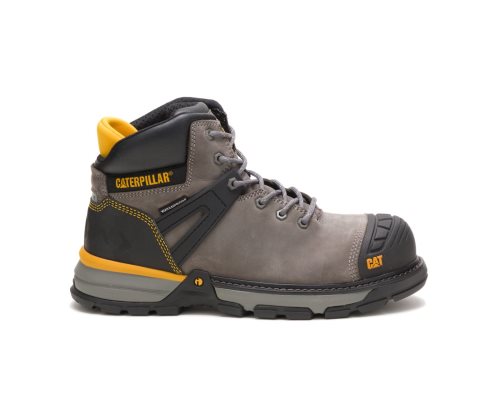 Botas De Seguridad Caterpillar CAT Excavator Superlite Impermeables Nano Puntera Hombre Gris Negras | CAT-960BK