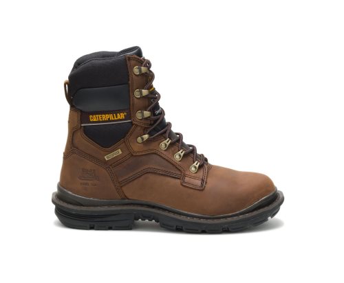 Botas De Seguridad Caterpillar CAT Flexion Generator 8" Impermeables Thinsulate™ Steel Puntera Hombre Marrones Oscuro | CAT-061CL