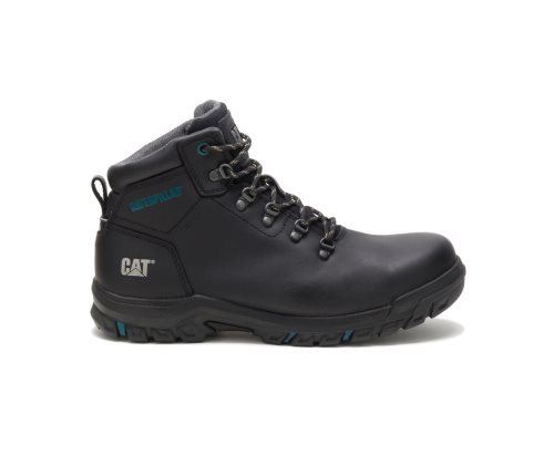 Botas De Seguridad Caterpillar CAT Mae Steel Puntera Impermeables Mujer Negras | CAT-974GJ