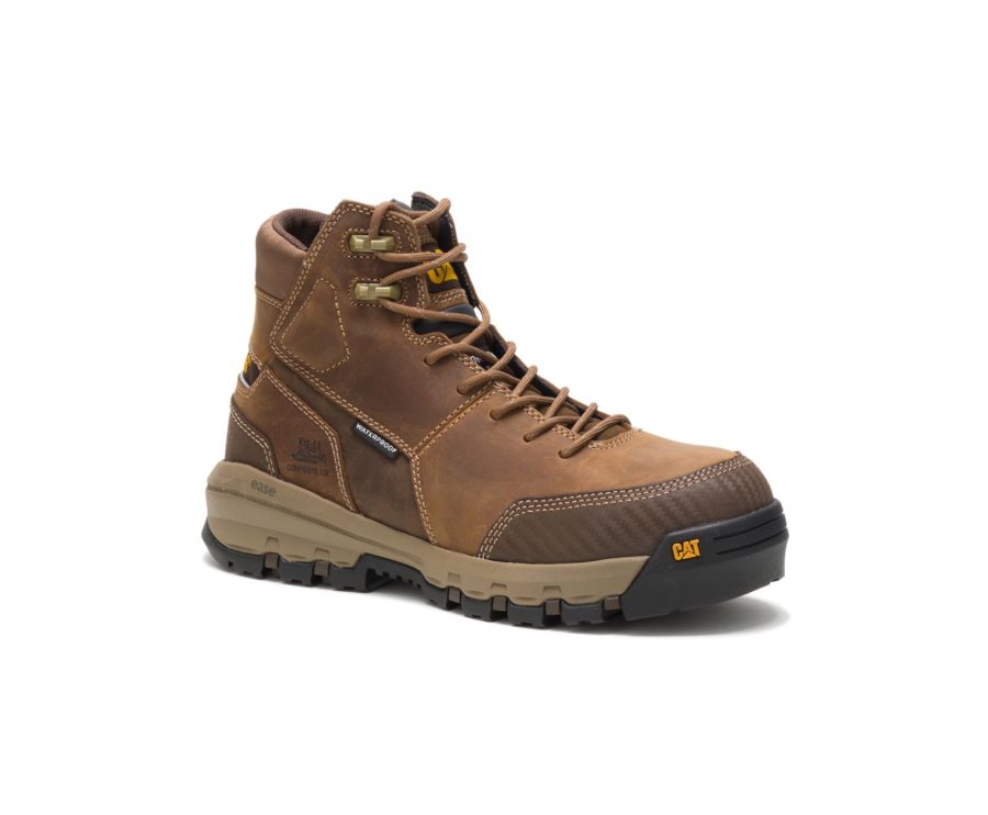 Botas De Seguridad Caterpillar CAT Device Impermeables Composite Puntera Hombre Beige Oscuro | CAT-240GD