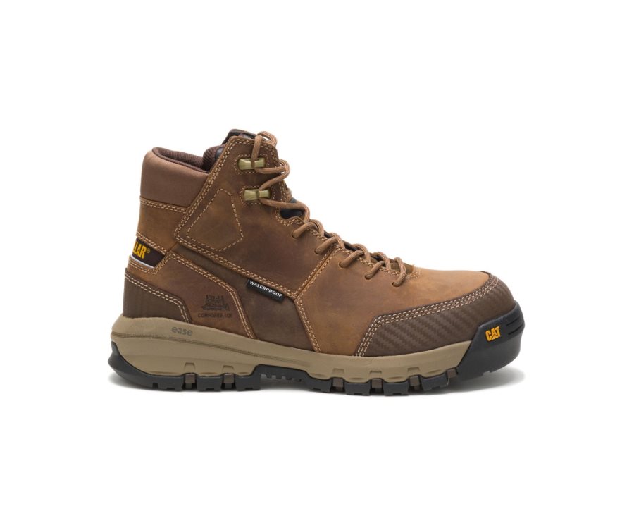 Botas De Seguridad Caterpillar CAT Device Impermeables Composite Puntera Hombre Beige Oscuro | CAT-240GD