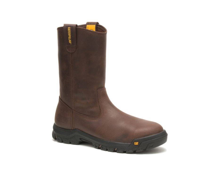 Botas De Seguridad Caterpillar CAT Drawbar Steel Puntera Hombre Marrones | CAT-295CT