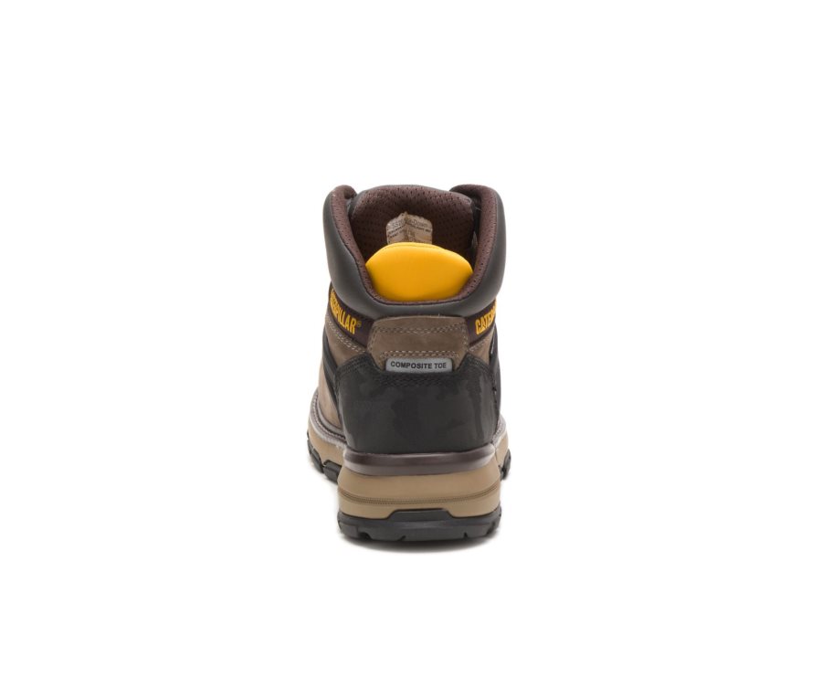 Botas De Seguridad Caterpillar CAT Excavator Superlite Impermeables Nano Puntera Hombre Marrones Negras | CAT-089VD