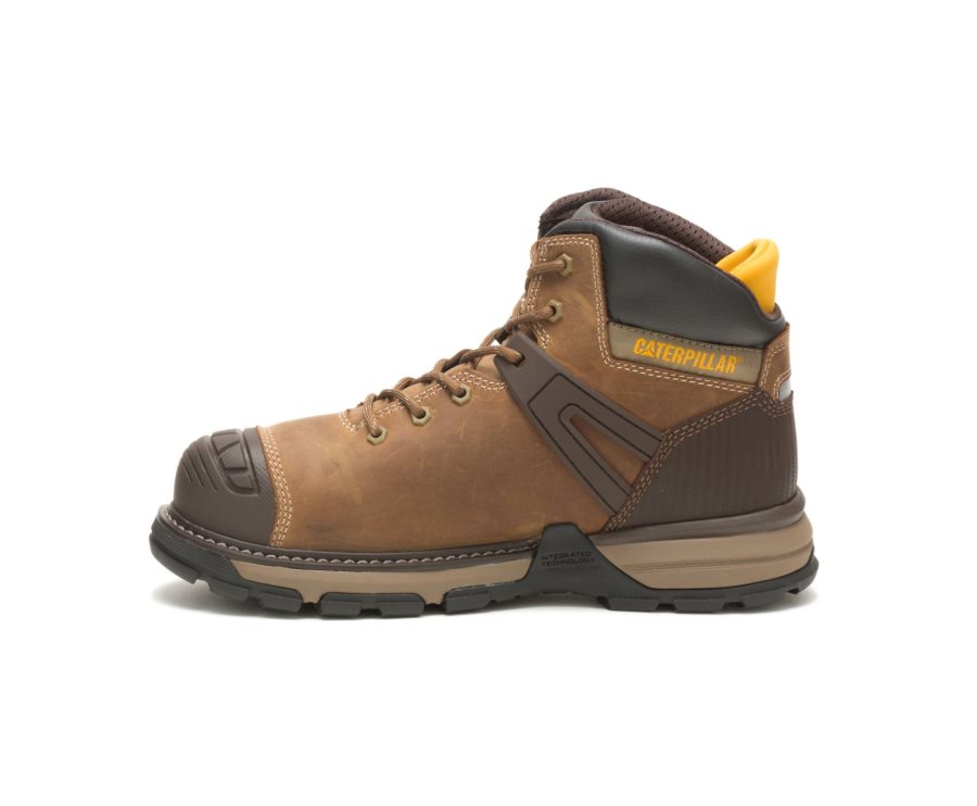 Botas De Seguridad Caterpillar CAT Excavator Superlite Impermeables Soft Puntera Hombre Beige Oscuro | CAT-183YL