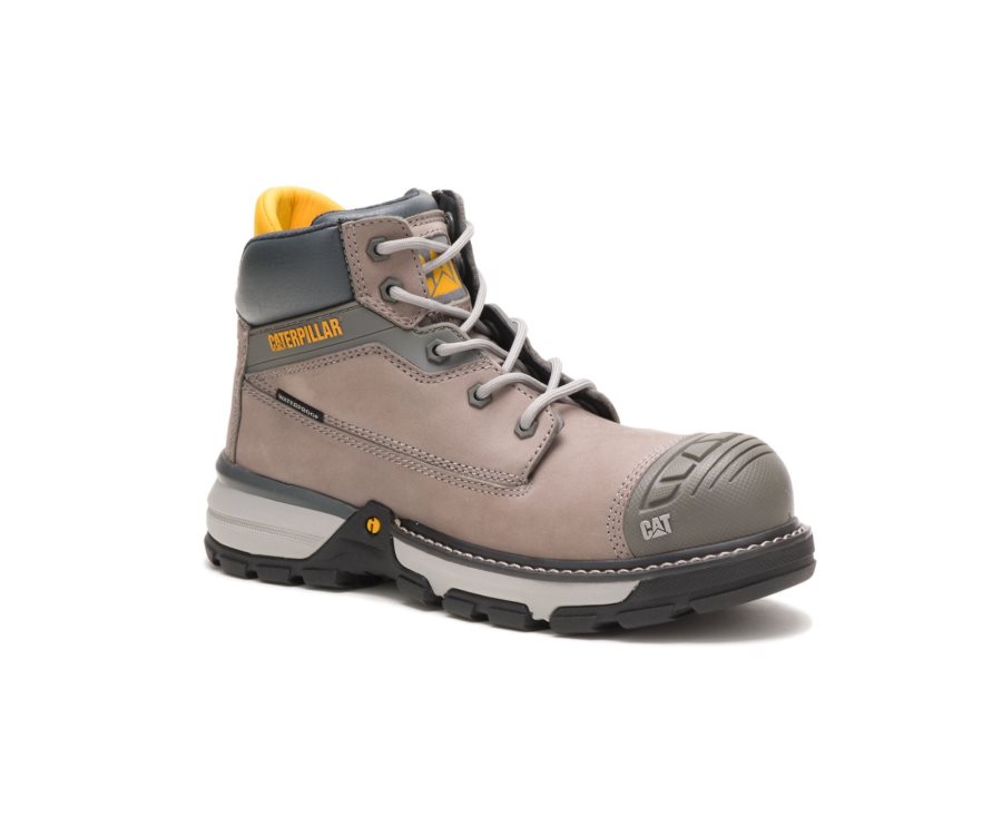 Botas De Seguridad Caterpillar CAT Excavator Superlite Impermeables Nano Puntera Mujer Arena Gris | CAT-310BA