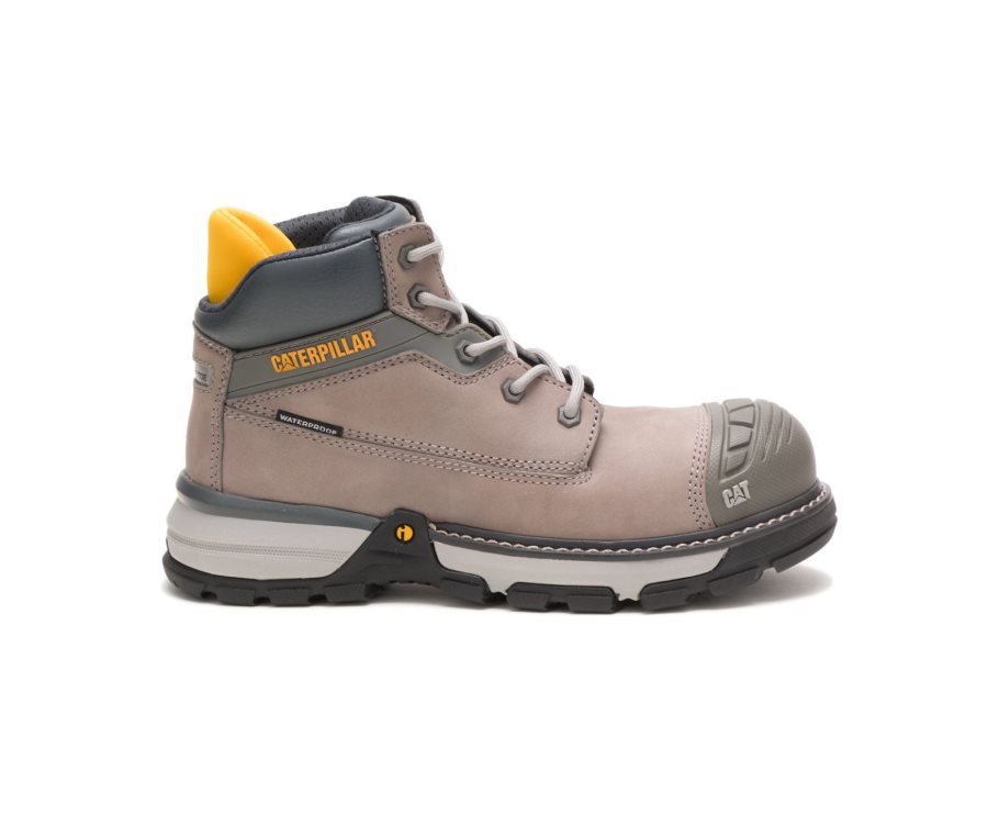 Botas De Seguridad Caterpillar CAT Excavator Superlite Impermeables Nano Puntera Mujer Arena Gris | CAT-310BA