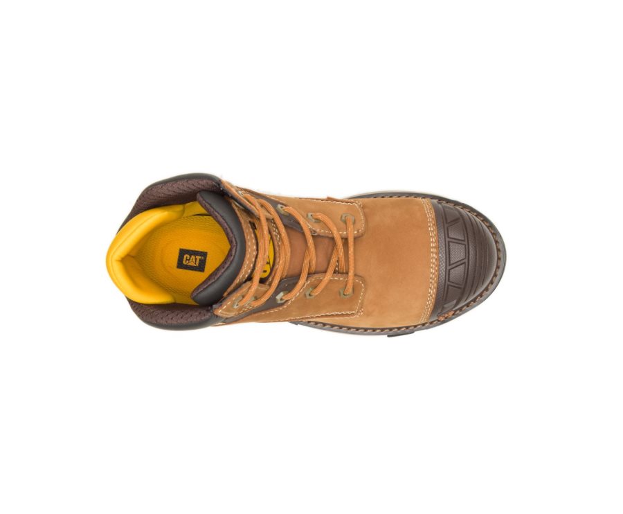 Botas De Seguridad Caterpillar CAT Excavator Superlite Impermeables Nano Puntera Mujer Marrones | CAT-459UL