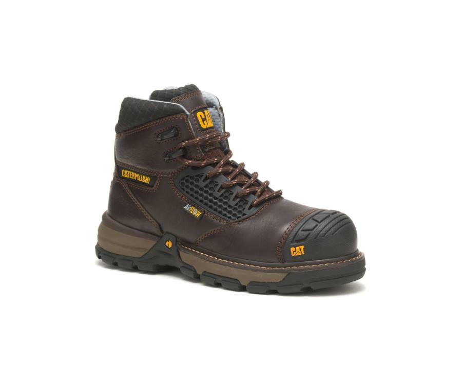 Botas De Seguridad Caterpillar CAT Excavator Superlite Cool Carbon Composite Puntera Mujer Marrones Oscuro | CAT-742KO