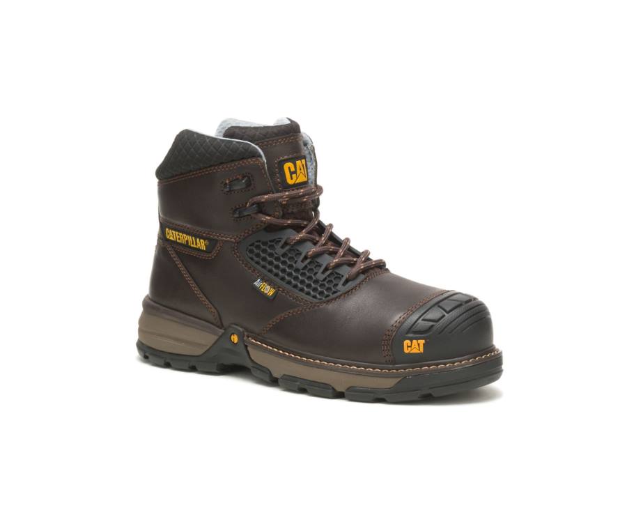 Botas De Seguridad Caterpillar CAT Excavator Superlite Cool Carbon Composite Puntera Hombre Marrones Oscuro | CAT-784KO