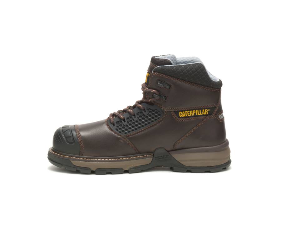 Botas De Seguridad Caterpillar CAT Excavator Superlite Cool Carbon Composite Puntera Hombre Marrones Oscuro | CAT-784KO