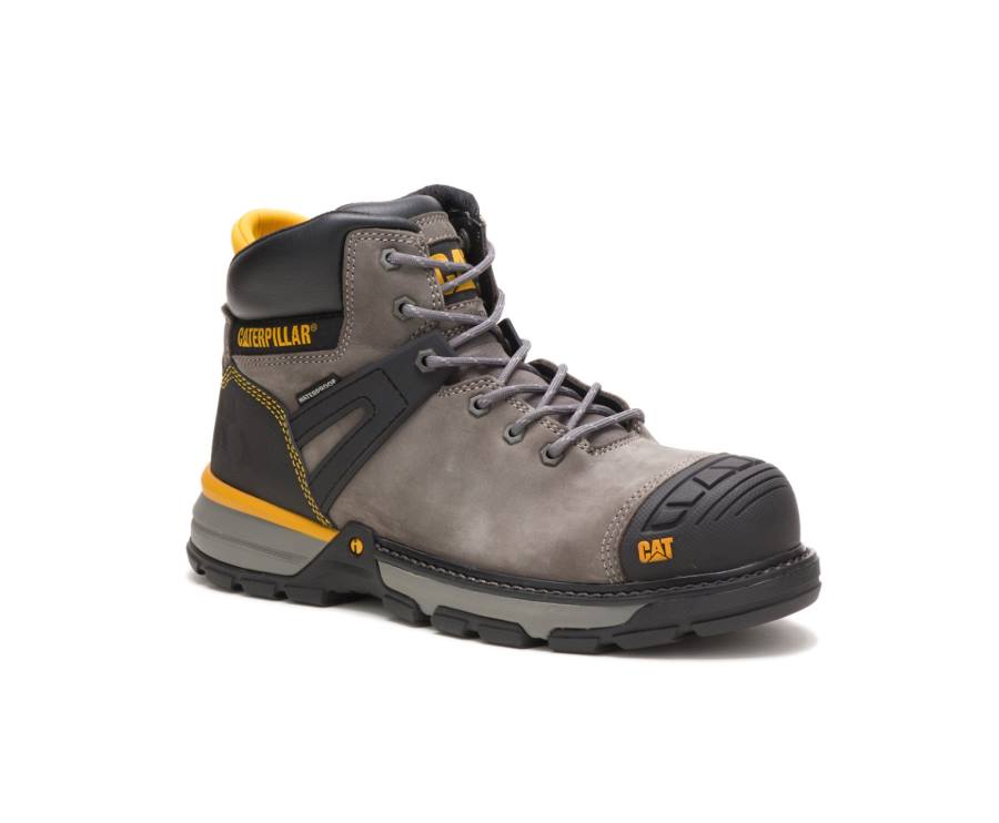 Botas De Seguridad Caterpillar CAT Excavator Superlite Impermeables Carbon Composite Puntera Hombre Azules Gris | CAT-801KO