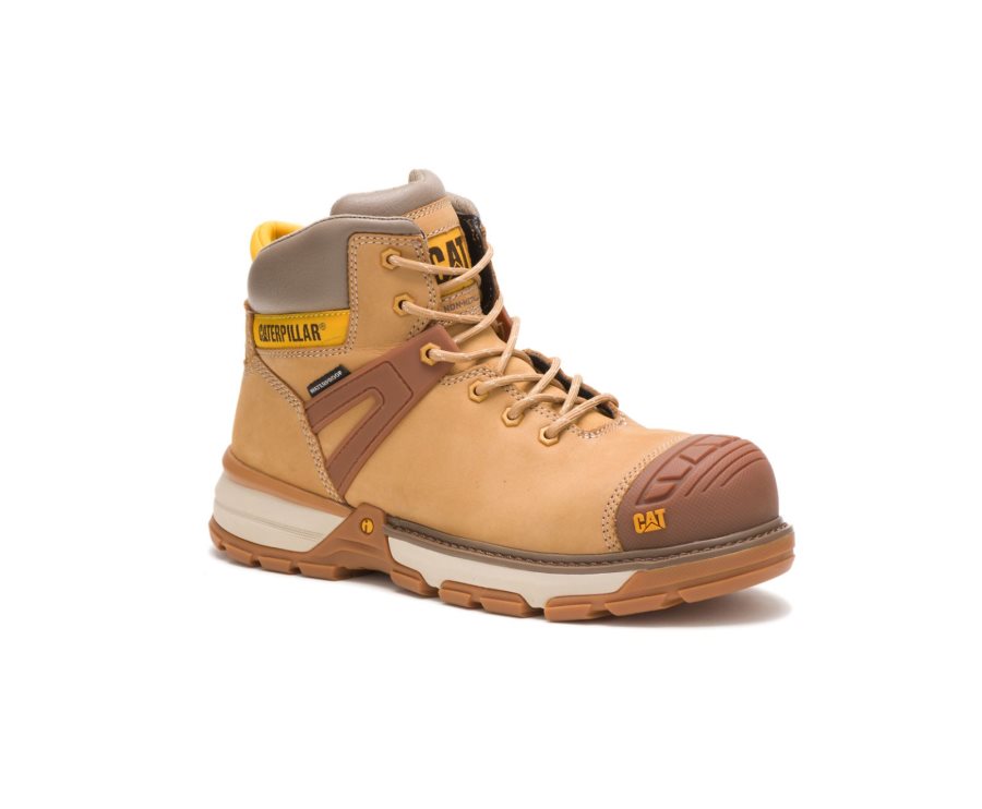 Botas De Seguridad Caterpillar CAT Excavator Superlite Impermeables Nano Puntera Hombre Marrones | CAT-819QF