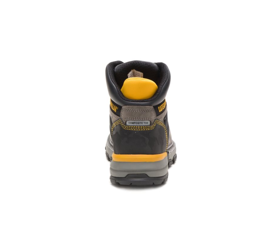 Botas De Seguridad Caterpillar CAT Excavator Superlite Impermeables Nano Puntera Hombre Gris Negras | CAT-960BK