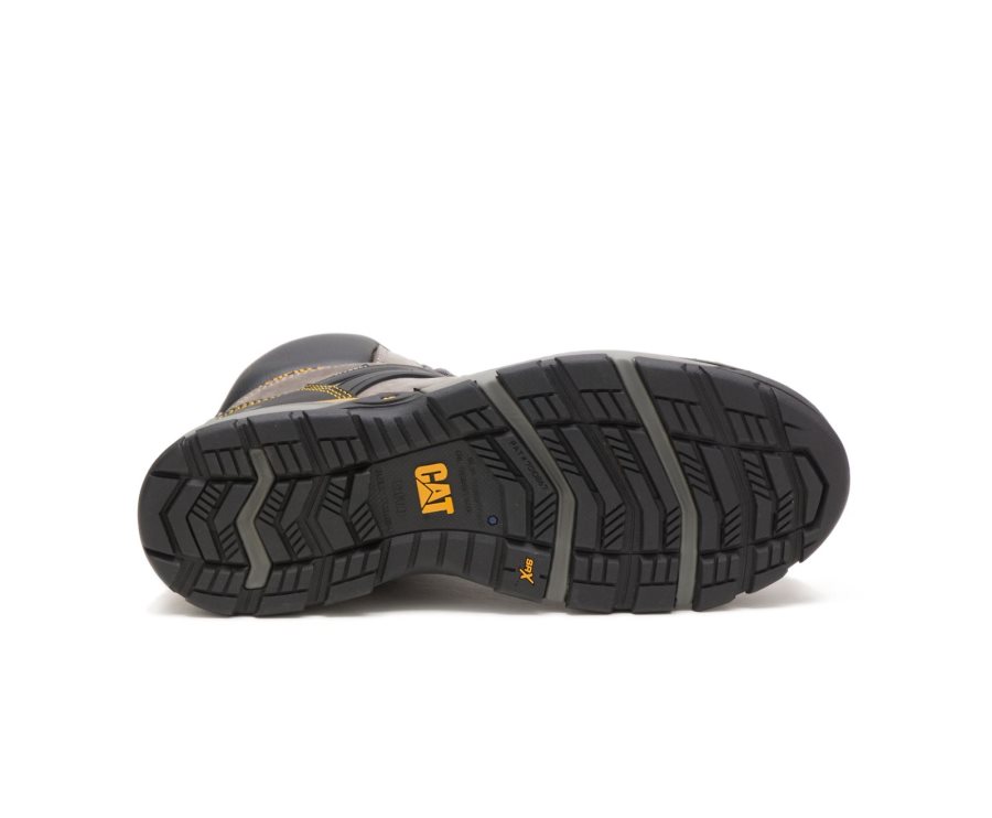 Botas De Seguridad Caterpillar CAT Excavator Superlite Impermeables Nano Puntera Hombre Gris Negras | CAT-960BK