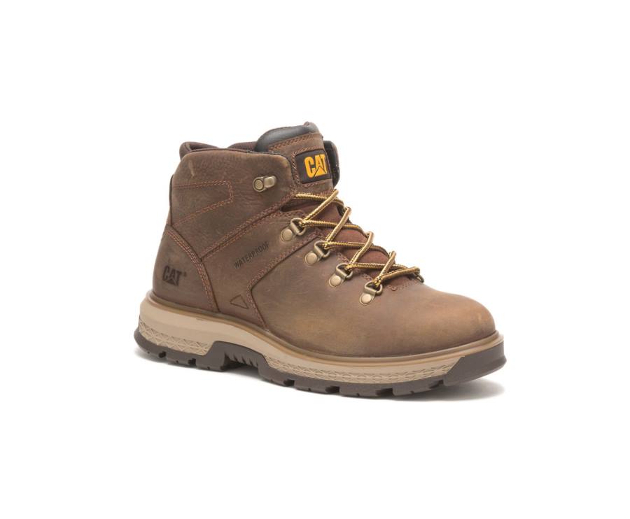 Botas De Seguridad Caterpillar CAT Exposition Hiker Impermeables Hombre Marrones | CAT-789KO