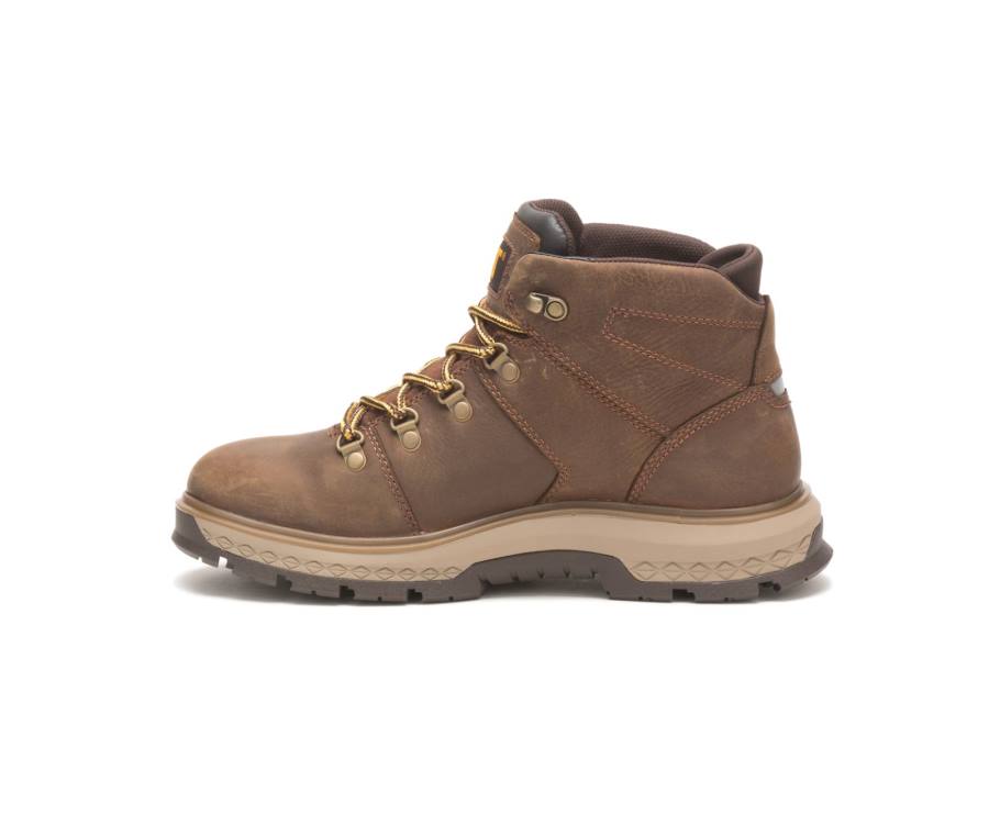 Botas De Seguridad Caterpillar CAT Exposition Hiker Impermeables Hombre Marrones | CAT-789KO