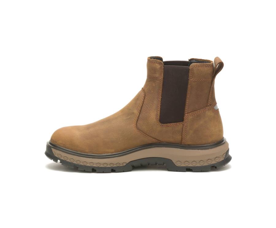 Botas De Seguridad Caterpillar CAT Exposition Chelsea Hombre Marrones | CAT-791KO