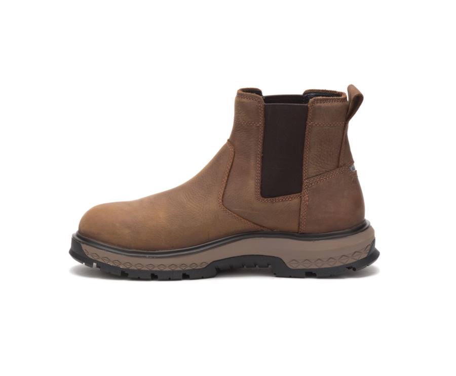 Botas De Seguridad Caterpillar CAT Exposition Chelsea Alloy Puntera Hombre Marrones | CAT-792KO