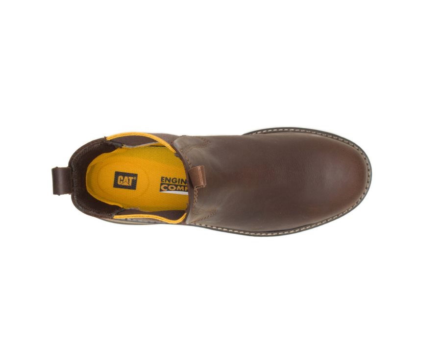 Botas De Seguridad Caterpillar CAT Fairbanks Chelsea Steel Puntera Hombre Cafe | CAT-098VG