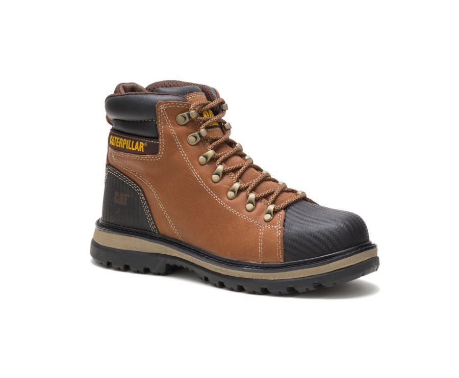 Botas De Seguridad Caterpillar CAT Foxfield Steel Puntera Hombre Marrones Negras | CAT-176NU