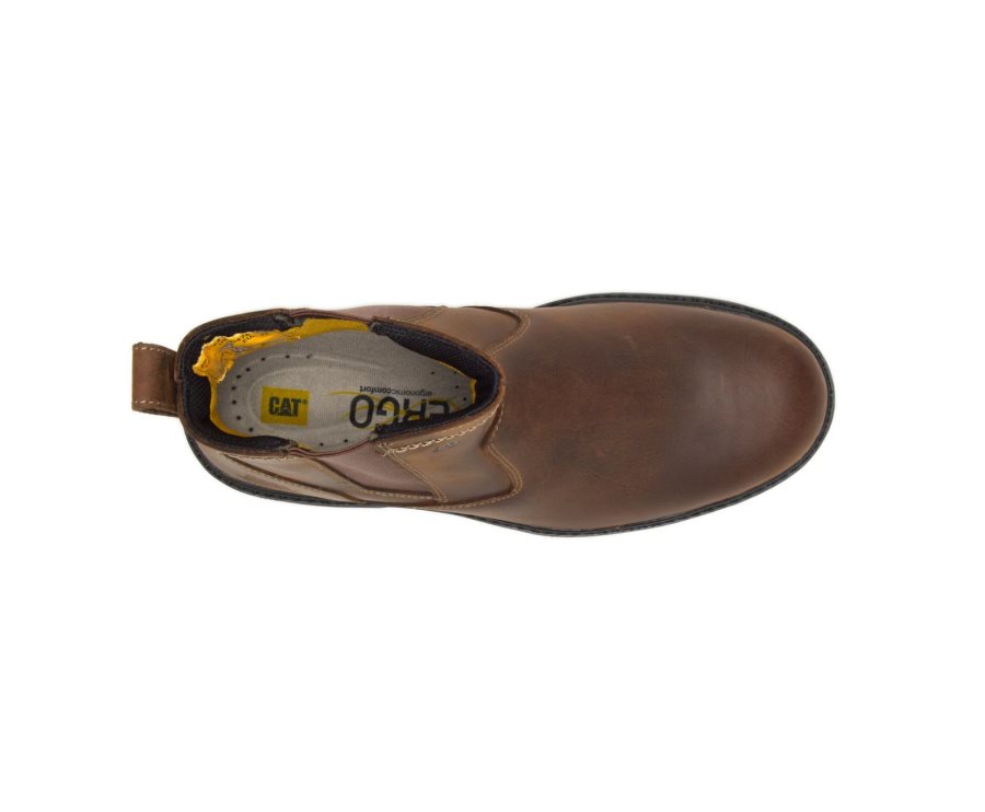 Botas De Seguridad Caterpillar CAT Inherit Pull On Steel Puntera Hombre Marrones | CAT-980AU