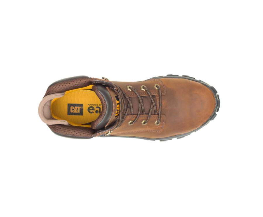 Botas De Seguridad Caterpillar CAT Invader Hi Steel Puntera Hombre Marrones Oscuro | CAT-803KO