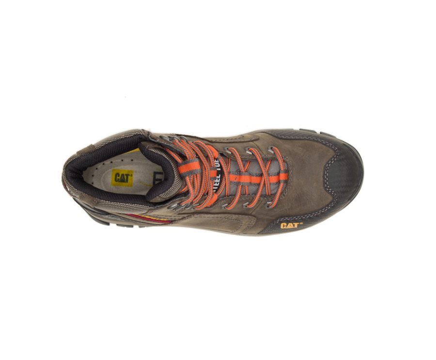 Botas De Seguridad Caterpillar CAT Navigator Mid Impermeables Steel Puntera Hombre Gris Oscuro | CAT-036ZR