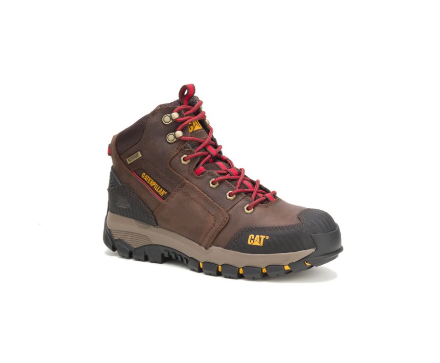 Botas De Seguridad Caterpillar CAT Navigator Impermeables Hombre Marrones Rojas | CAT-367GY