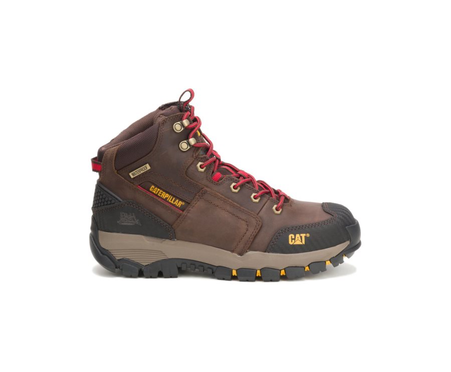 Botas De Seguridad Caterpillar CAT Navigator Impermeables Hombre Marrones Rojas | CAT-367GY