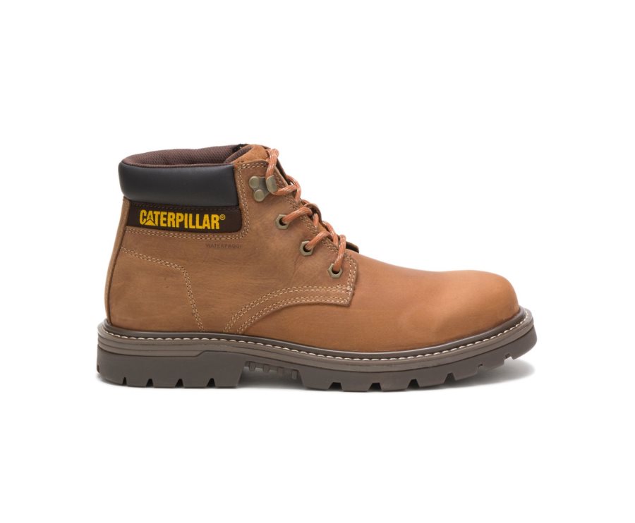 Botas De Seguridad Caterpillar CAT Outbase Impermeables Hombre Marrones | CAT-325IT