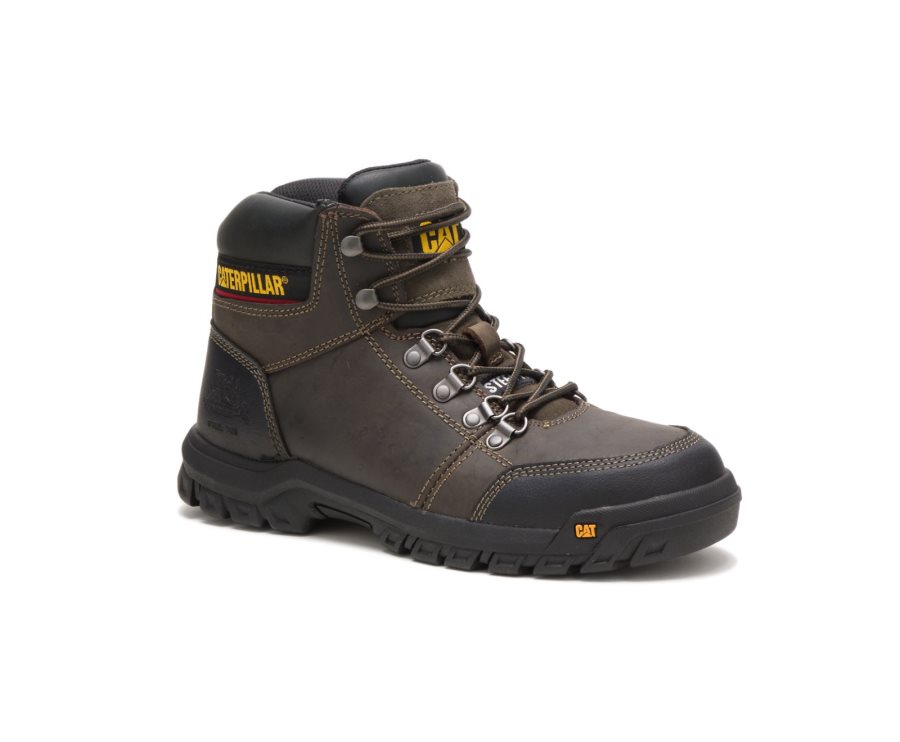 Botas De Seguridad Caterpillar CAT Outline Steel Puntera Hombre Gris Oscuro | CAT-476CD