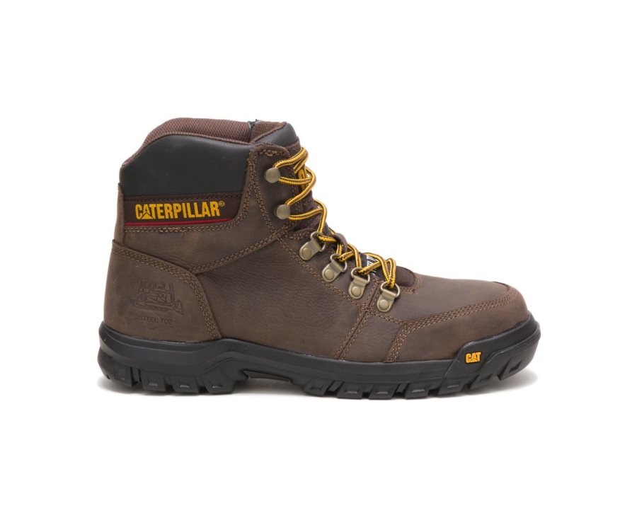 Botas De Seguridad Caterpillar CAT Outline Steel Puntera Hombre Marrones | CAT-483WG