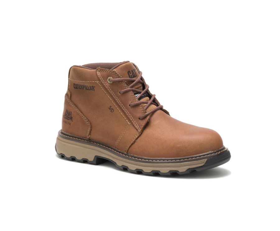 Botas De Seguridad Caterpillar CAT Parker Steel Puntera Hombre Beige Oscuro | CAT-753XP