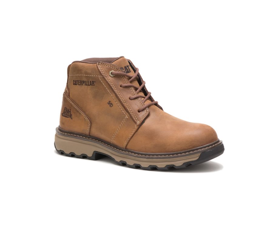 Botas De Seguridad Caterpillar CAT Parker Hombre Beige Oscuro | CAT-870EO