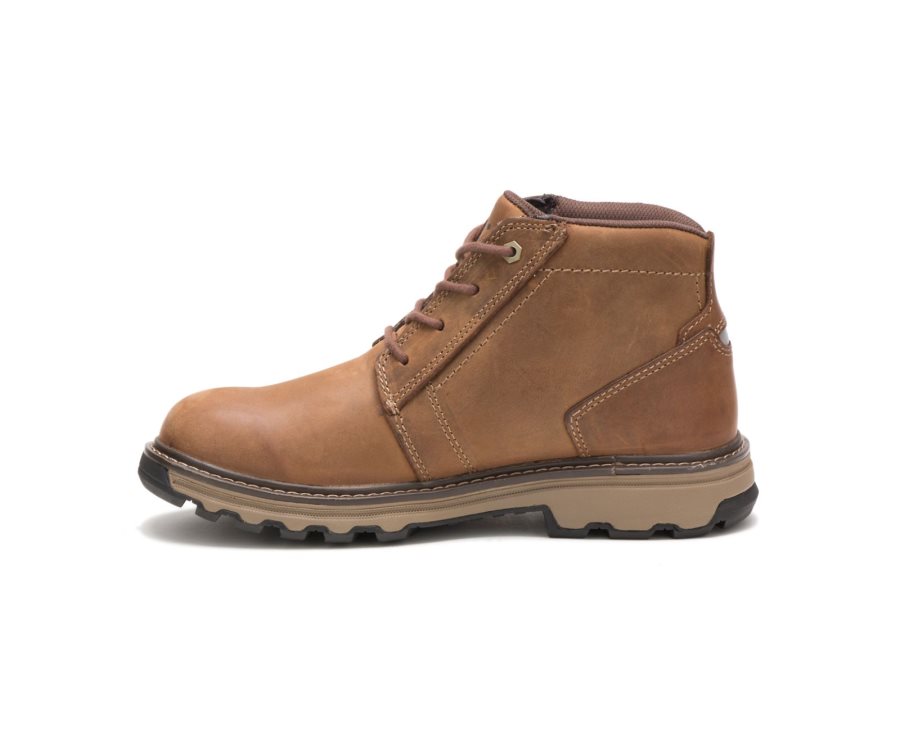 Botas De Seguridad Caterpillar CAT Parker Hombre Beige Oscuro | CAT-870EO