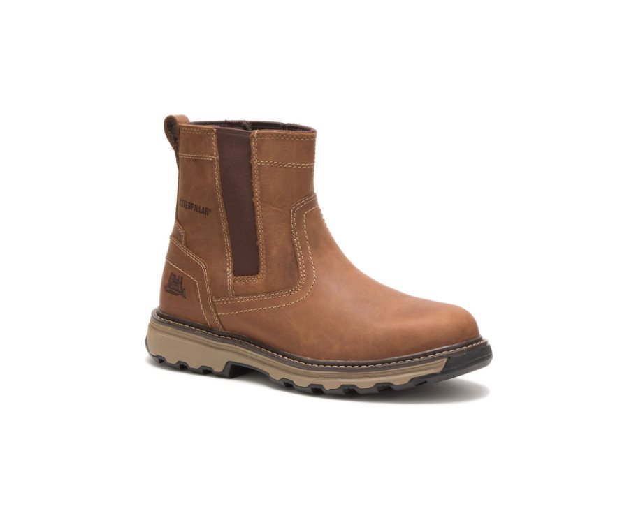 Botas De Seguridad Caterpillar CAT Pelton Trabajo Boot Hombre Beige Oscuro | CAT-915TM