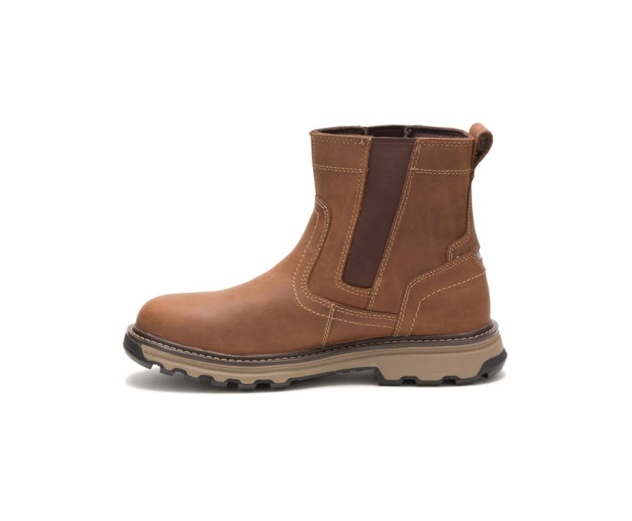 Botas De Seguridad Caterpillar CAT Pelton Trabajo Boot Hombre Beige Oscuro | CAT-915TM