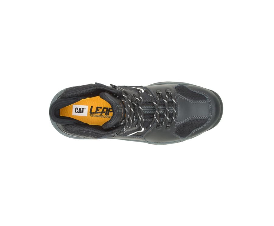 Botas De Seguridad Caterpillar CAT Provoke Mid Impermeables Alloy Puntera Hombre Negras Gris | CAT-098VZ