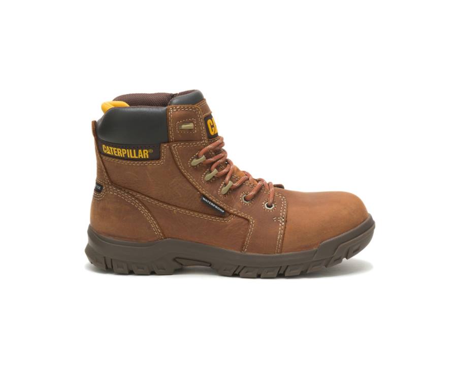 Botas De Seguridad Caterpillar CAT Resorption Impermeables Composite Puntera Mujer Marrones | CAT-739KO