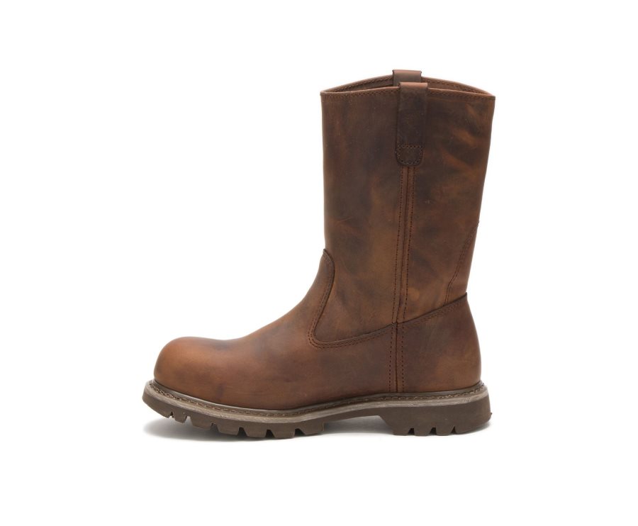 Botas De Seguridad Caterpillar CAT Revolver Steel Puntera Mujer Beige Oscuro | CAT-180GU