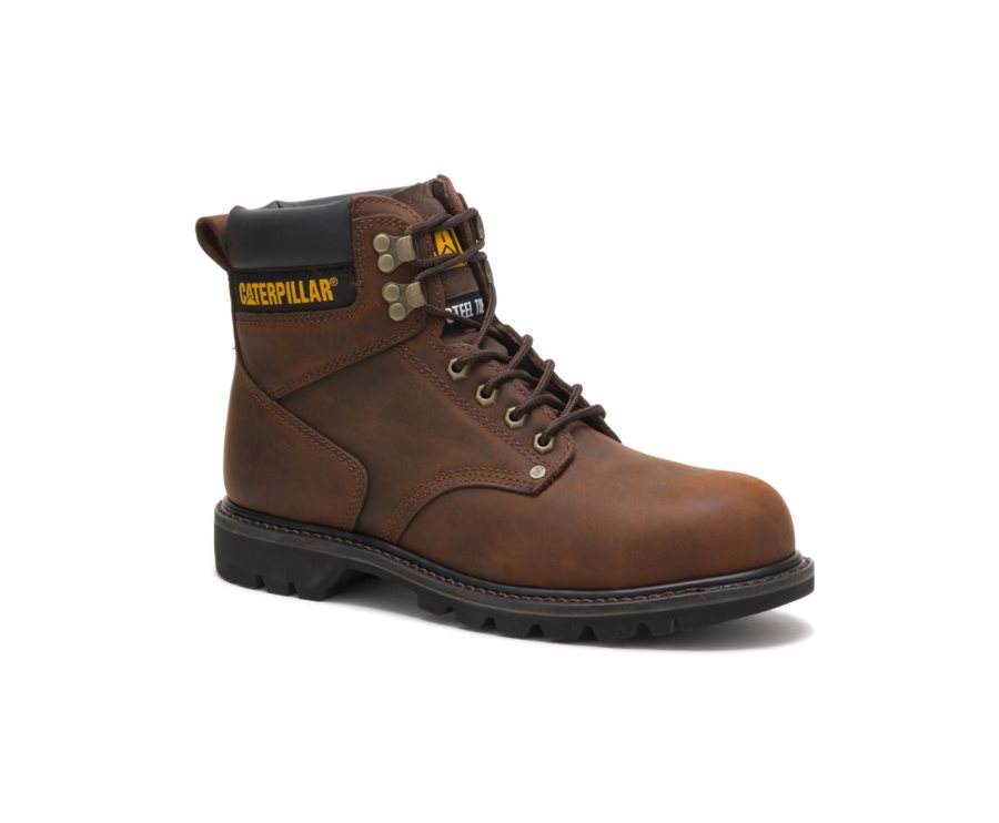 Botas De Seguridad Caterpillar CAT Second Shift Steel Puntera Hombre Marrones Oscuro | CAT-381OZ