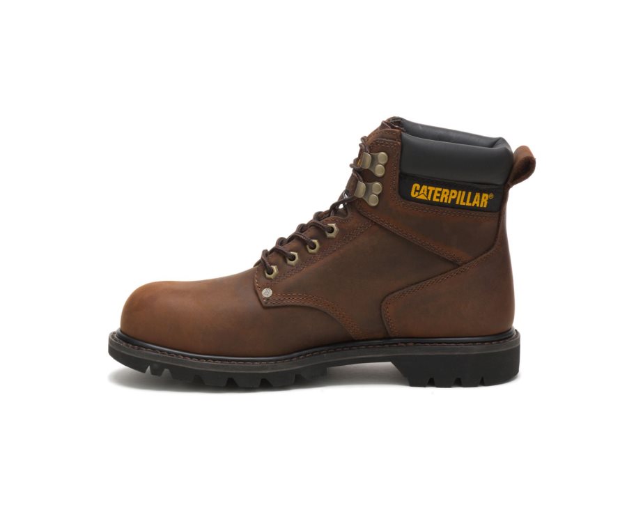 Botas De Seguridad Caterpillar CAT Second Shift Steel Puntera Hombre Marrones Oscuro | CAT-381OZ