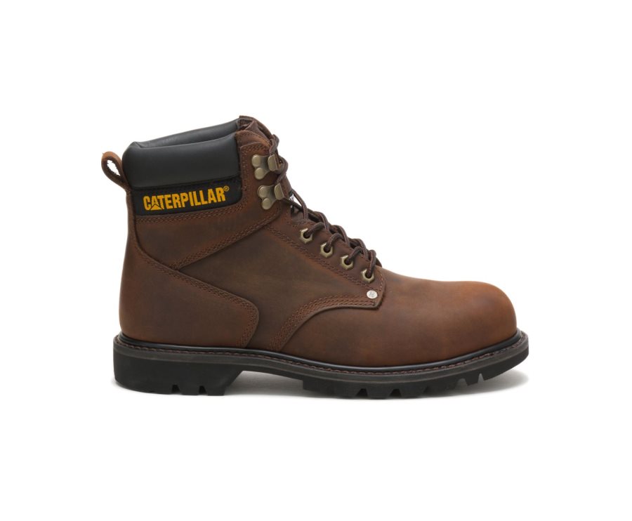 Botas De Seguridad Caterpillar CAT Second Shift Steel Puntera Hombre Marrones Oscuro | CAT-381OZ