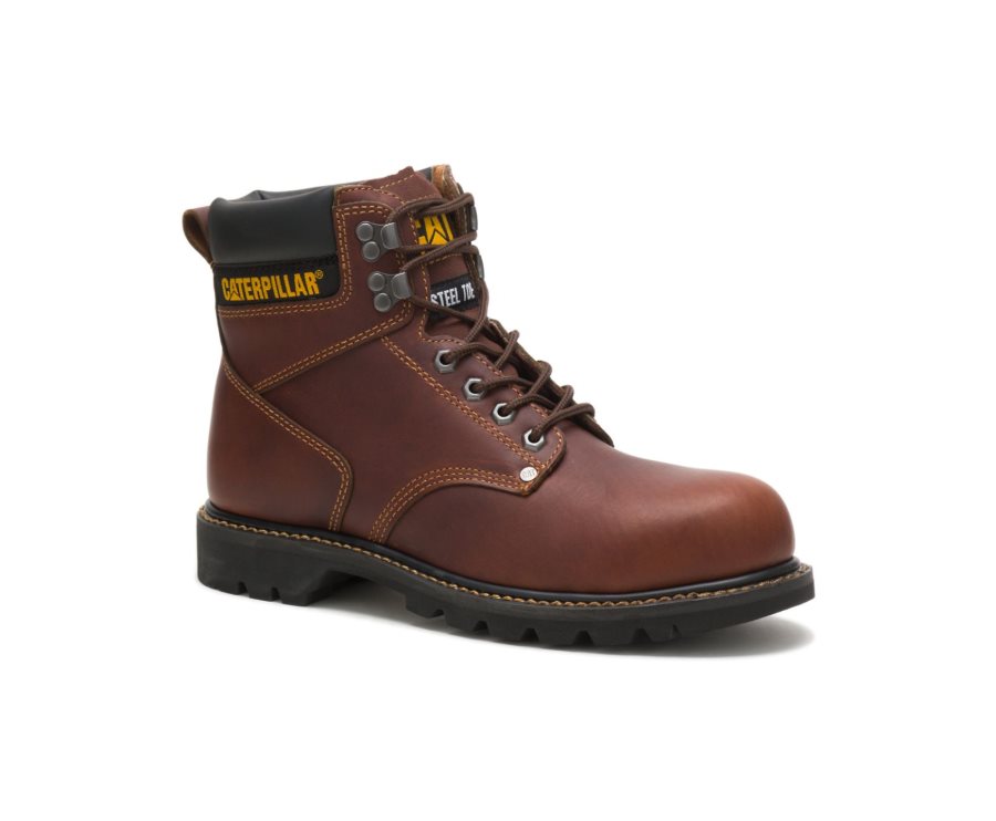 Botas De Seguridad Caterpillar CAT Second Shift Steel Puntera Hombre Marrones | CAT-504KR