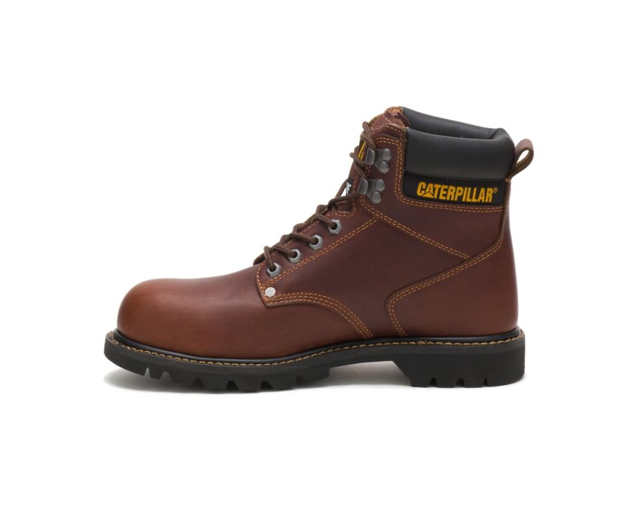 Botas De Seguridad Caterpillar CAT Second Shift Steel Puntera Hombre Marrones | CAT-504KR