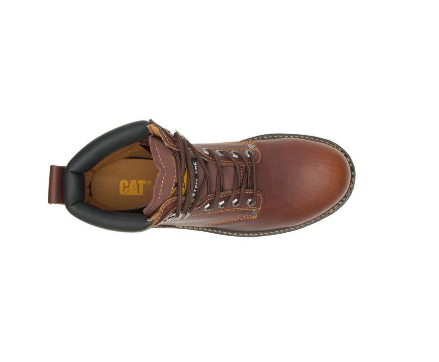 Botas De Seguridad Caterpillar CAT Second Shift Steel Puntera Hombre Marrones | CAT-504KR