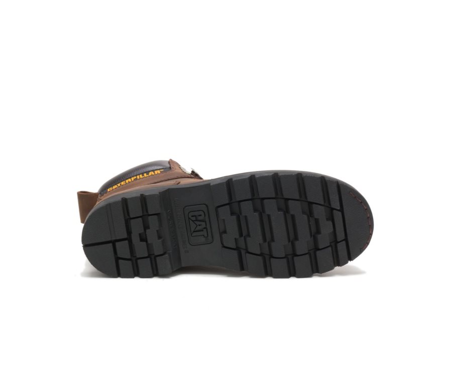 Botas De Seguridad Caterpillar CAT Second Shift Hombre Marrones Oscuro | CAT-574UY