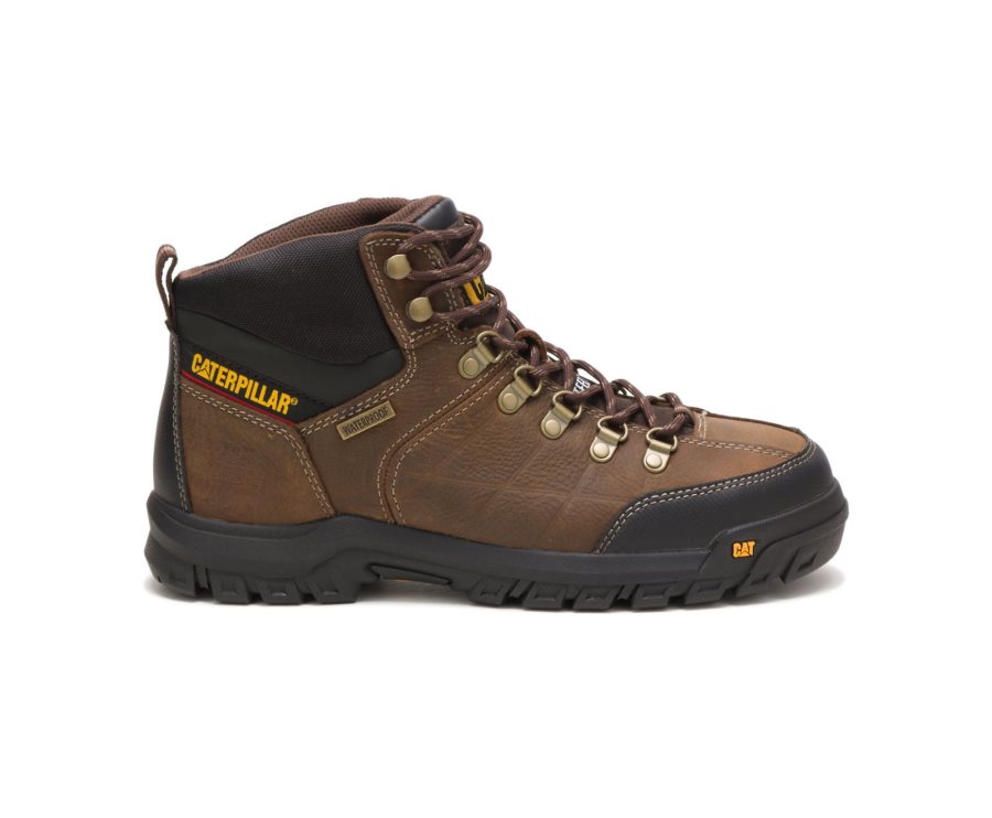 Botas De Seguridad Caterpillar CAT Threshold Impermeables Steel Puntera Hombre Marrones | CAT-103NR