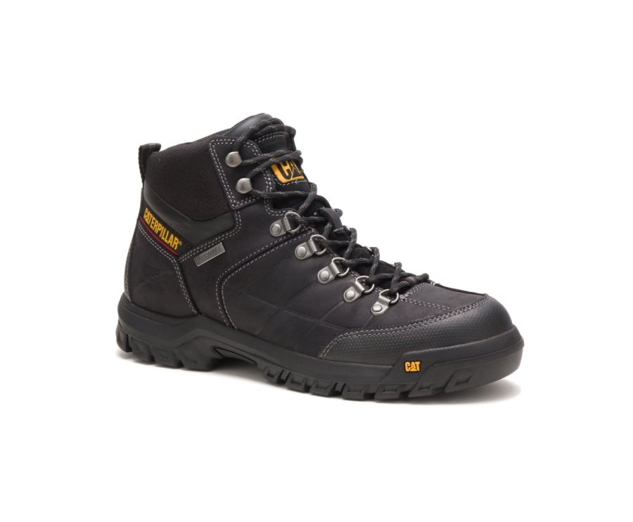 Botas De Seguridad Caterpillar CAT Threshold Impermeables Hombre Negras | CAT-428TU